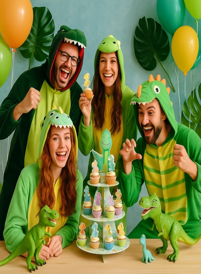 BOGAZNET 25PCS Dino Party Decorations Kit - Dinosaur Cupcake Stand 3-Tier and 24PCS Dinosaur Cupcake Toppers for Dino Birthday Decorations Baby Shower Fun Party Supplies for Kids Celebrations - Image 5